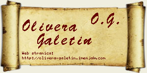 Olivera Galetin vizit kartica